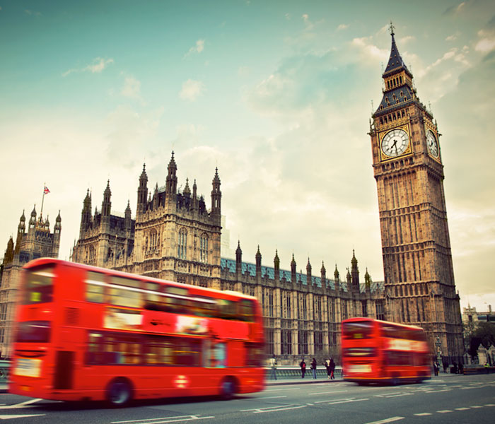 London bus and Big Ben