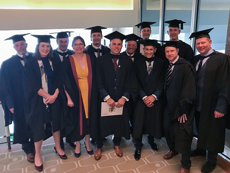 Graduates wearing their gowns